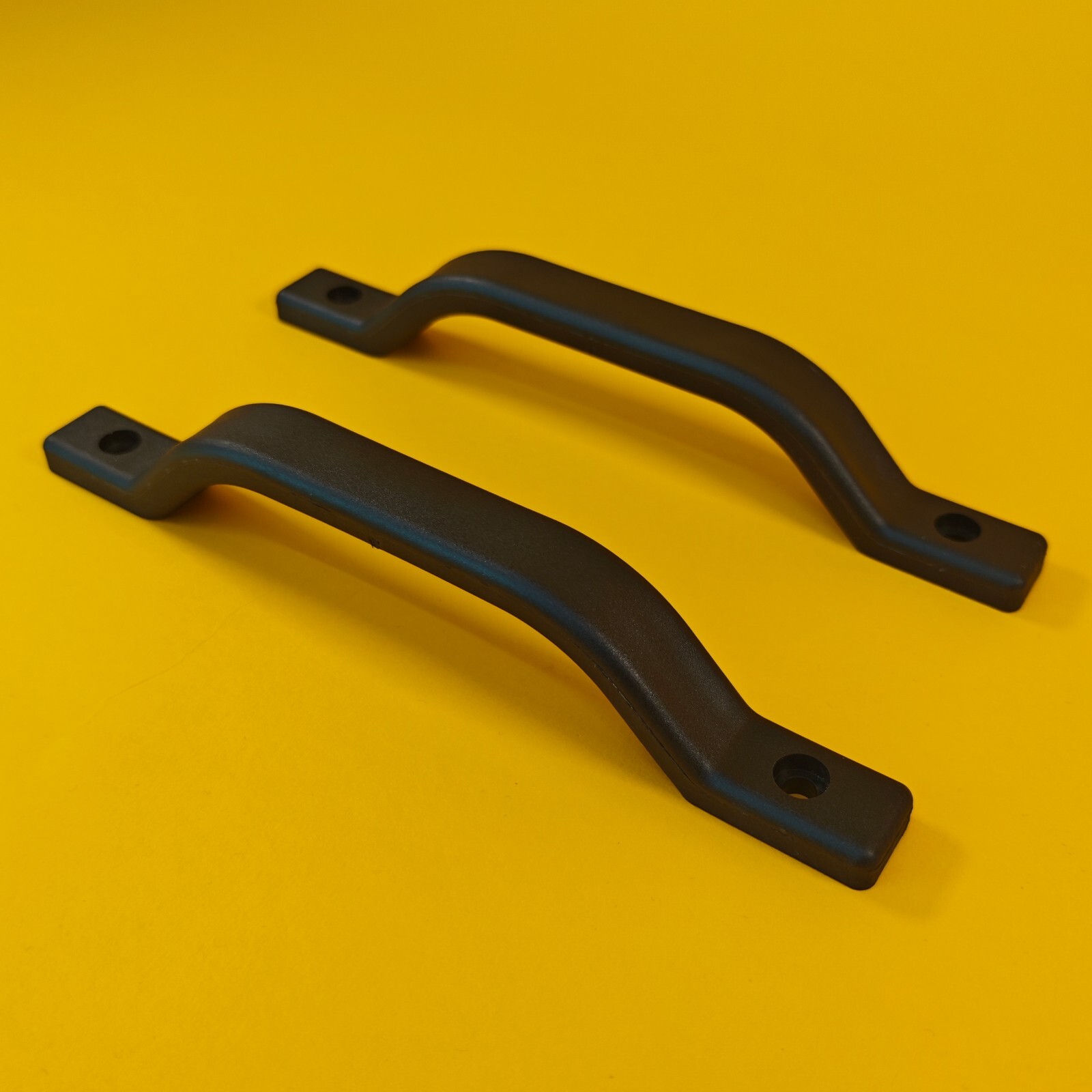 2x Grab Pull Handle Plastic 246mm Black Trucks Trailers Buses Vans Horseboxes