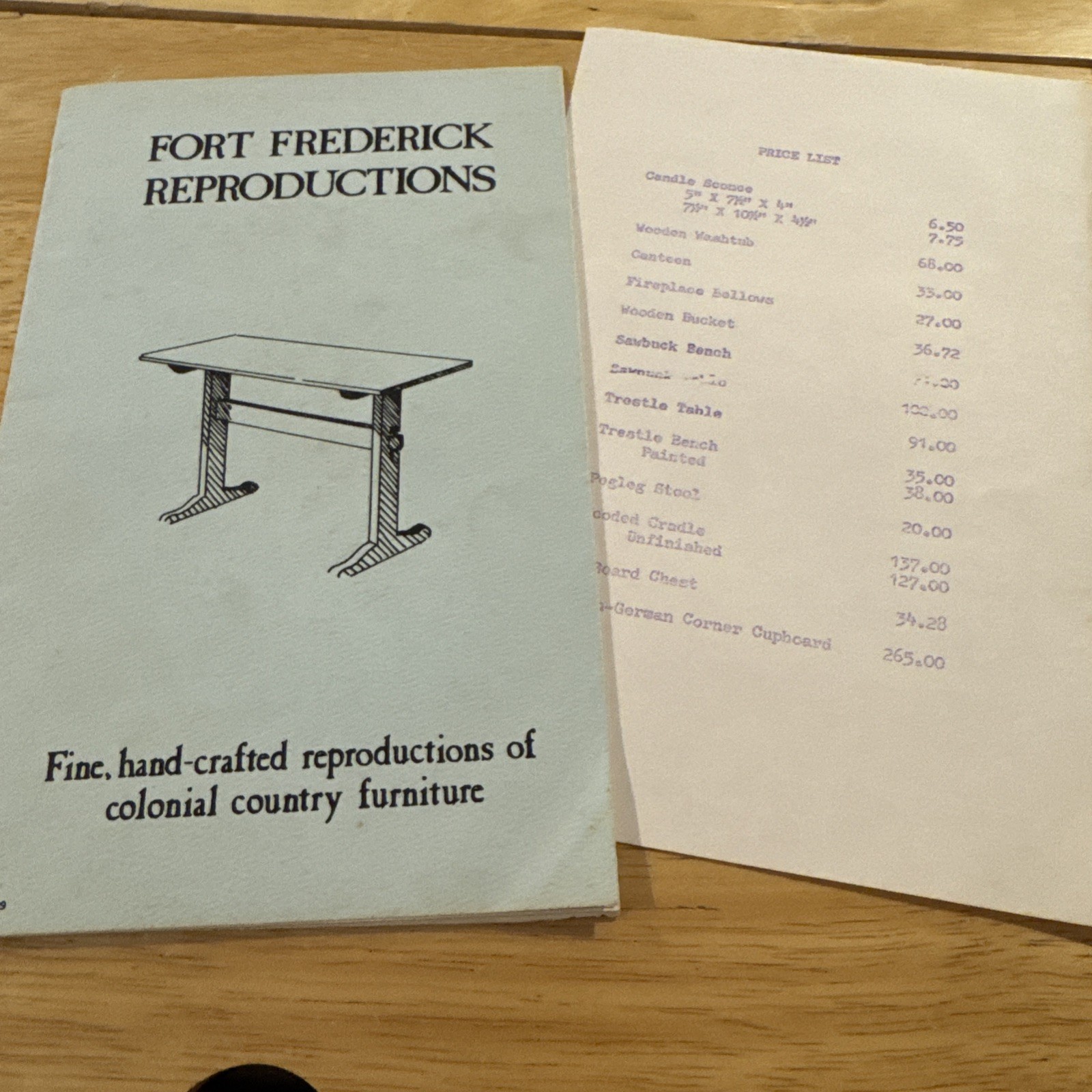 Fort Fredrick Reproductions Captain Worts Sutler Shop Catalog Maryland Park 1979