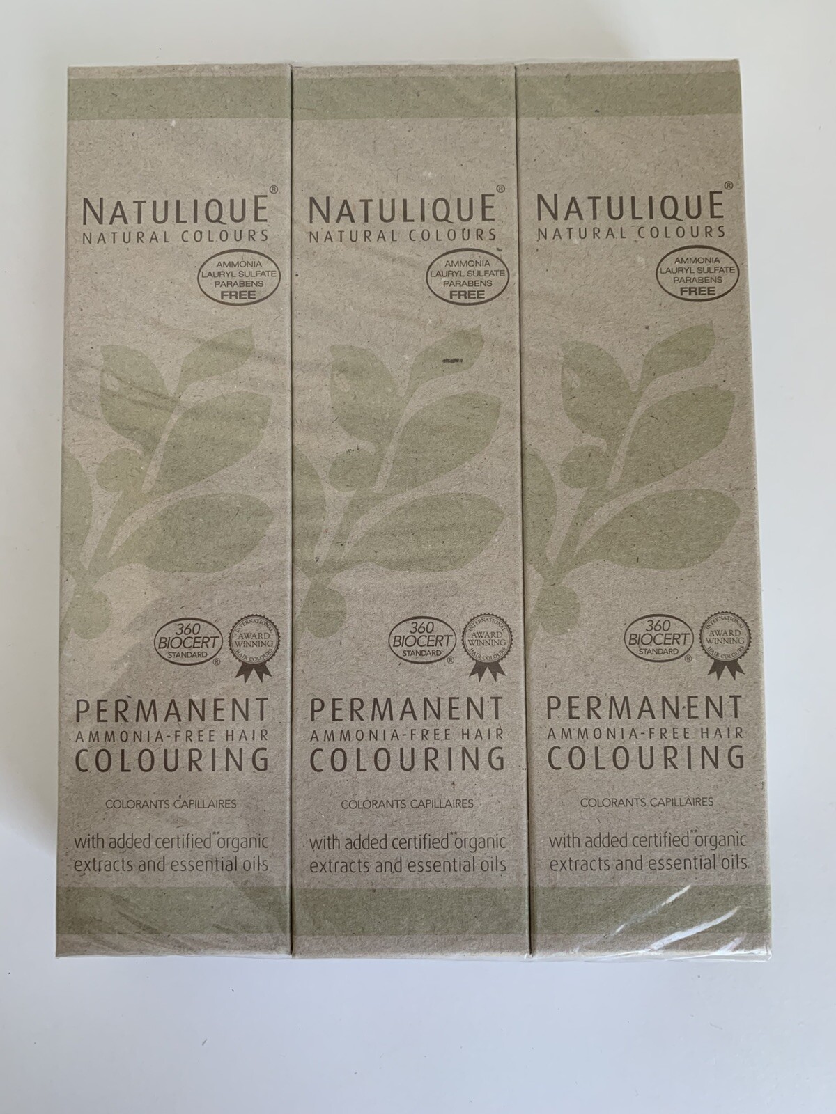 Natulique Dark Golden Brown 4.3 Ammonia FREE Permanent Hair Color Lot Of 3