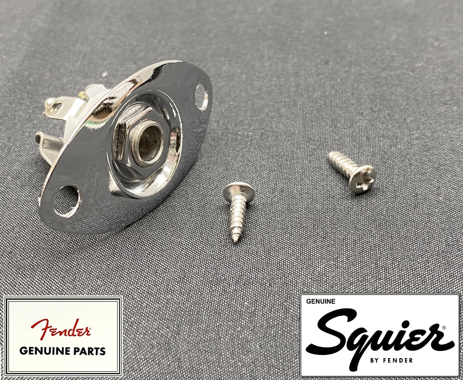 Genuine Fender Squier PJ Bass JACK PLATE w/JACK & SCREWS Electric Guitar P Tele