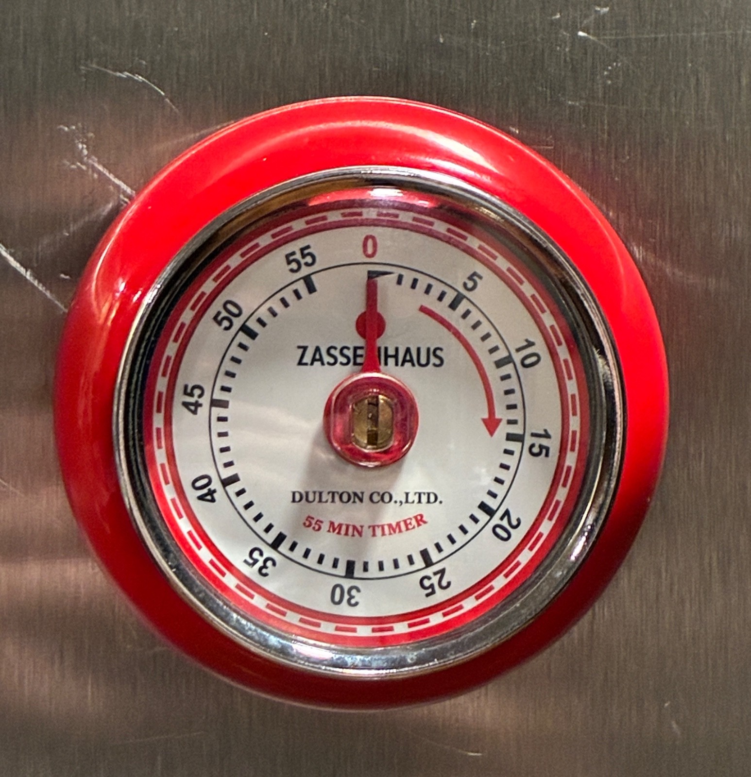 Zassenhaus Dulton Retro Magnetic Timer Red Mechanical 55 Min 100-189 Tested