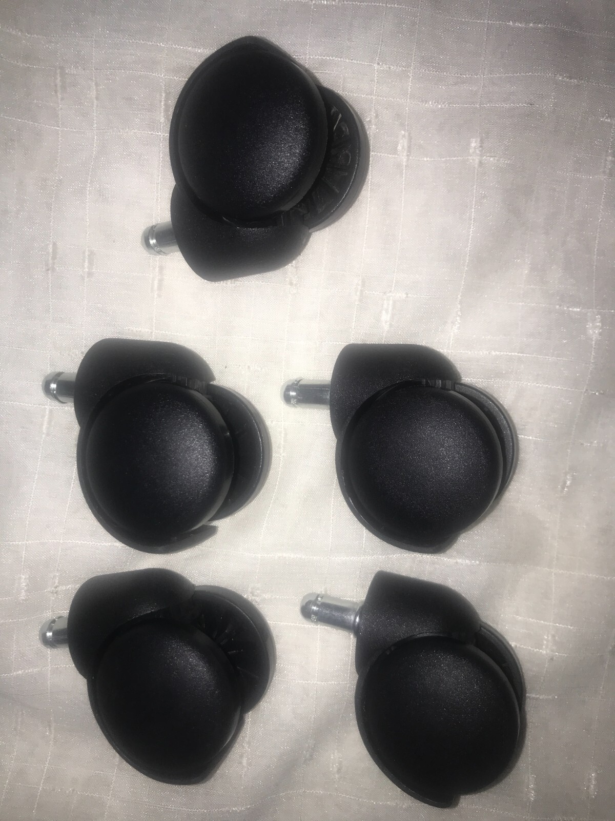 Office Chair Casters Soft Wheels Replacement Rollers 10mm 3/8 Stem 5pc Set