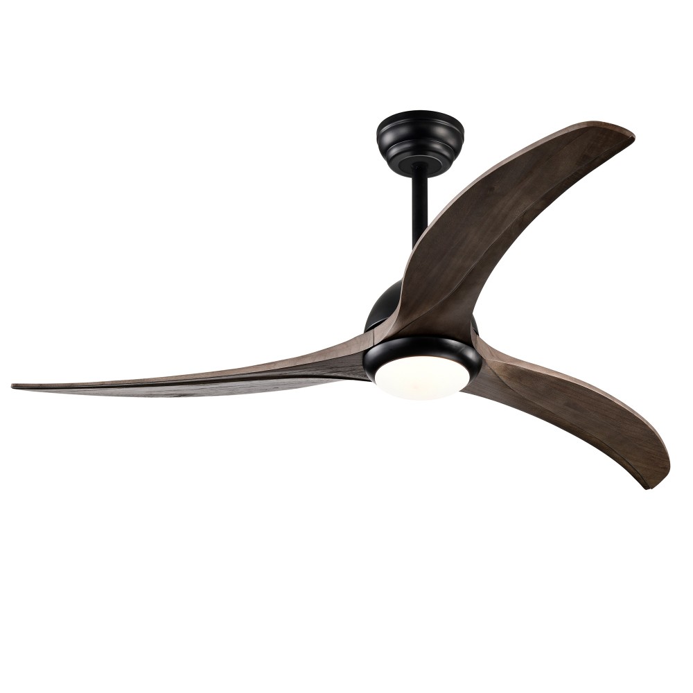 52"Solid Wood BladesCeilingFan Indoor Ceiling Fan With Light with Remote Control