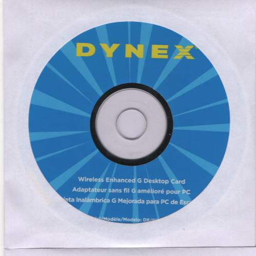 Dynex DX-WGPDTC Wireless G Desktop Card Driver & Utility Software CD-ROM (2006)