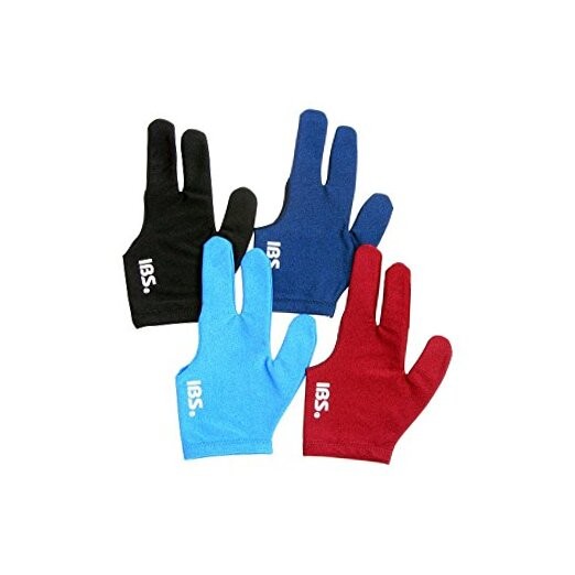 IBS Three Fingers Billiard Gloves Snooker Cue Professional 4 Colors (Spandex)