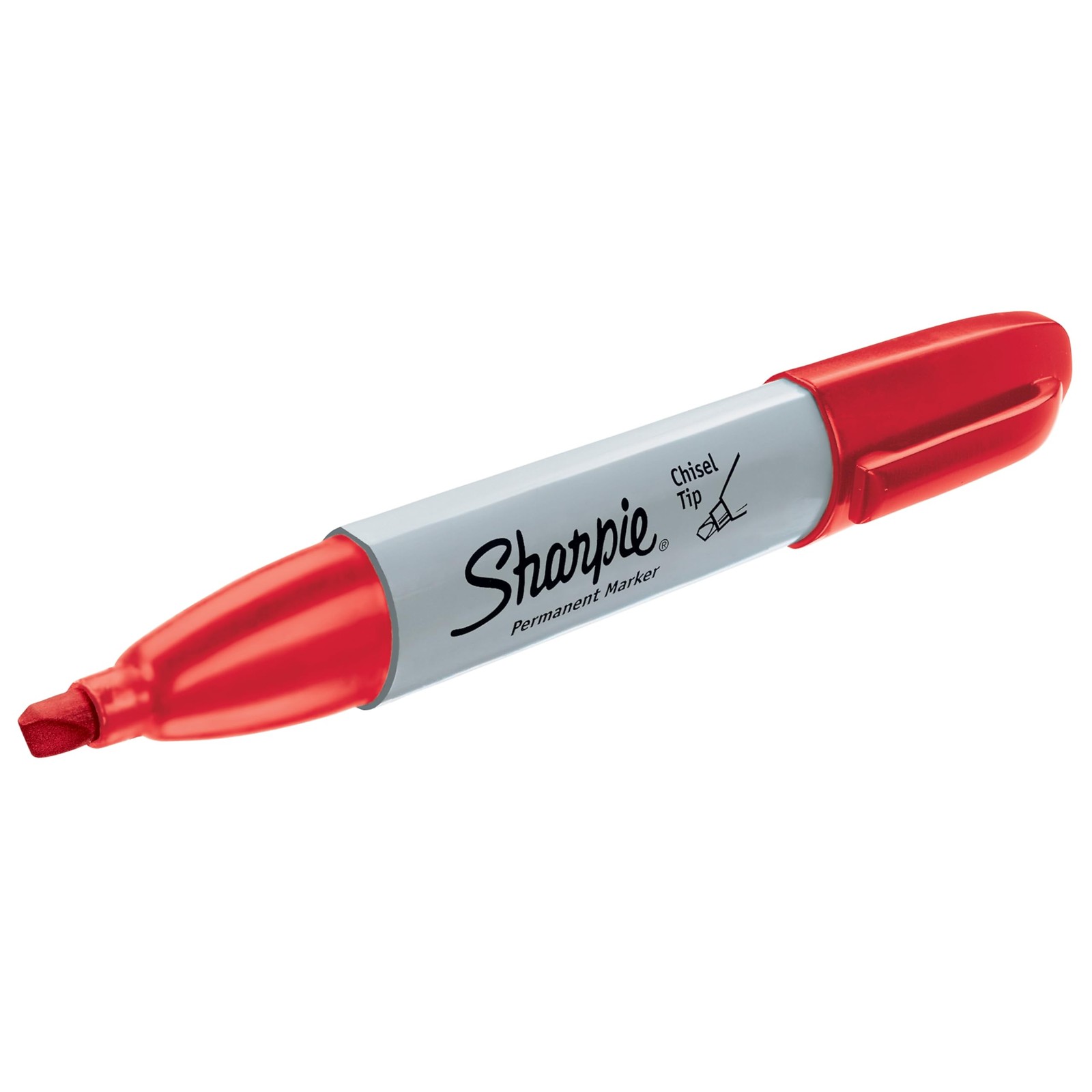 Sharpie Permanent Markers, Chisel Tip, Red, 12 Count