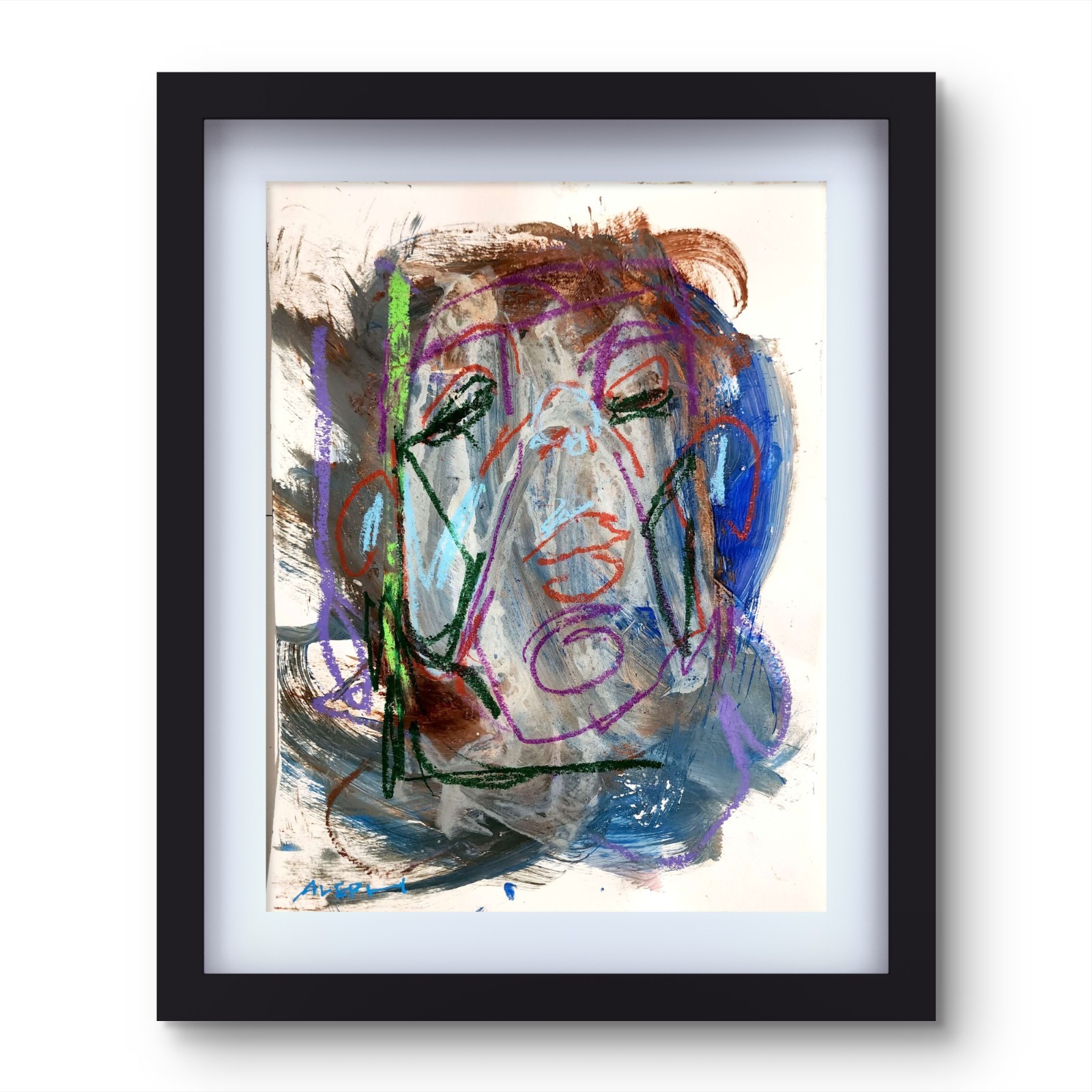 Aleph Original Art 14x11 Abstract Expressionist Original Painting Gallery Paper