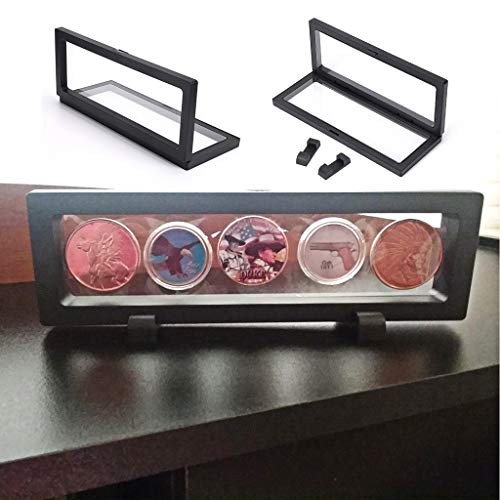 Skelang 3 Pcs 3D Floating Display Case, Black Display Stand Assorted Sizes