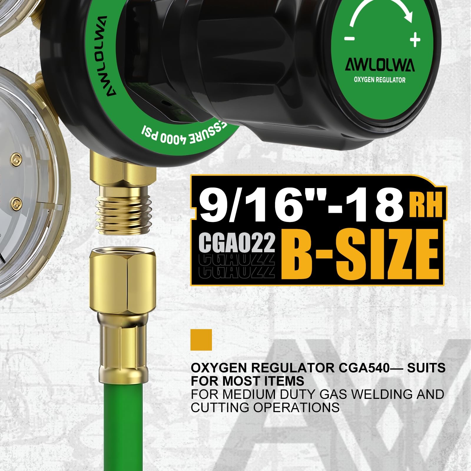 Oxygen Regulators Compatible with Medium Duty Welding Gas Torch CGA540