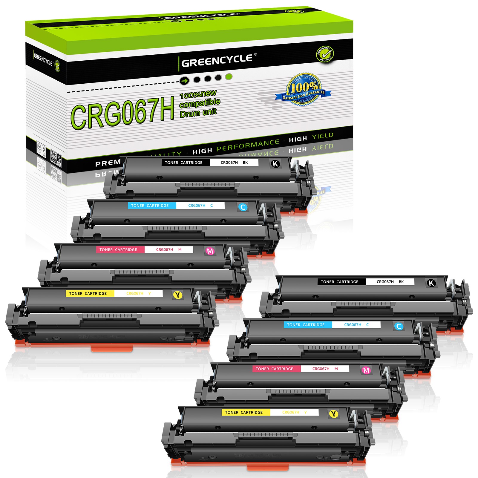 CRG067H Toner for Canon LBP632Cdw LBP633Cdw MF656Cdw MF653Cdw MF654Cdw - 8Pack