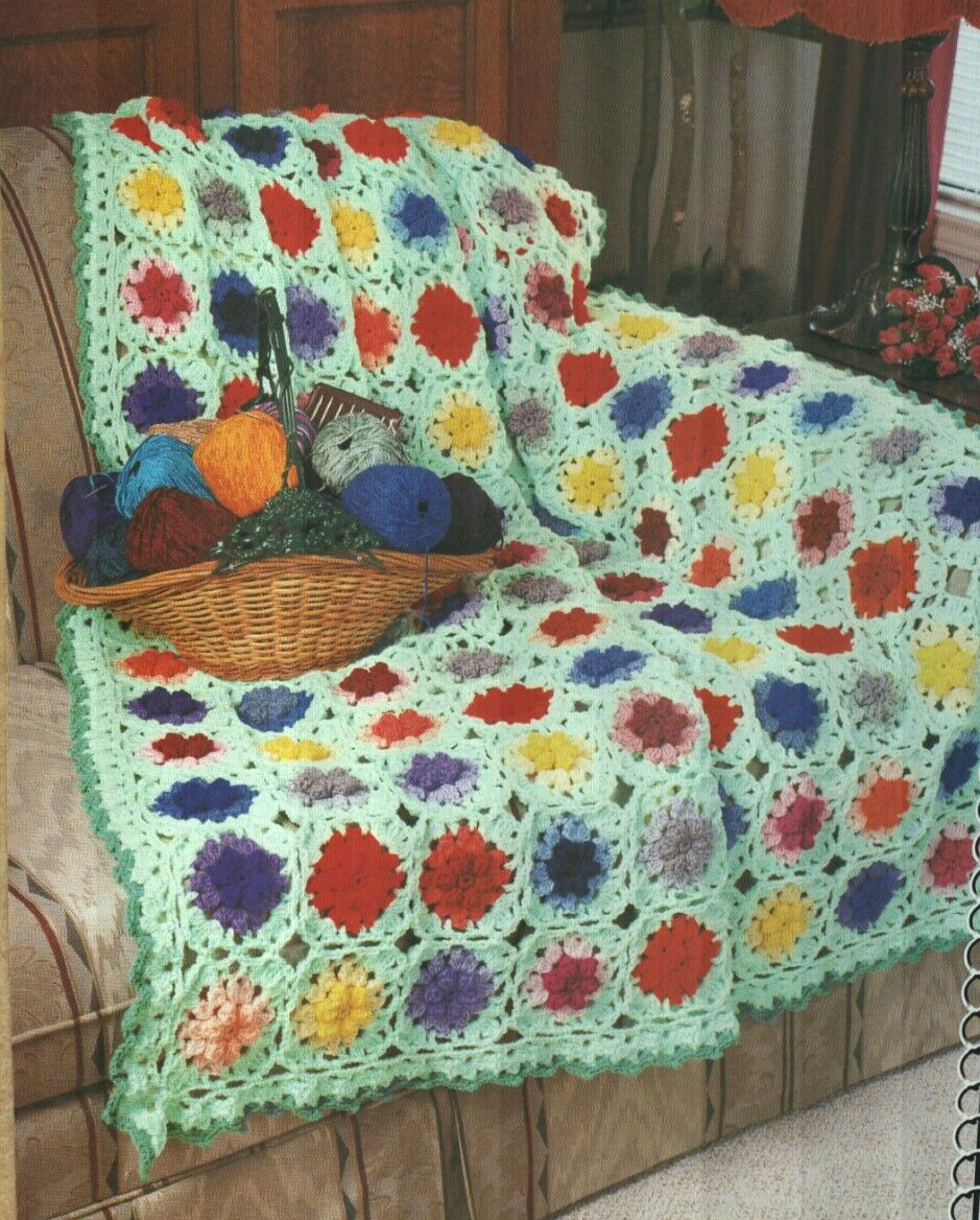 PETUNIA POTLUCK AFGHAN HOME DECOR CROCHET PATTERN INSTRUCTIONS