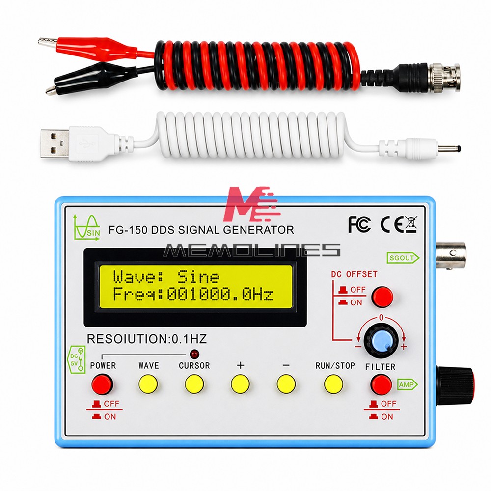 FG-150 DDS High-Precision Frequency Signal Generator with 15 Adjustable Waveform