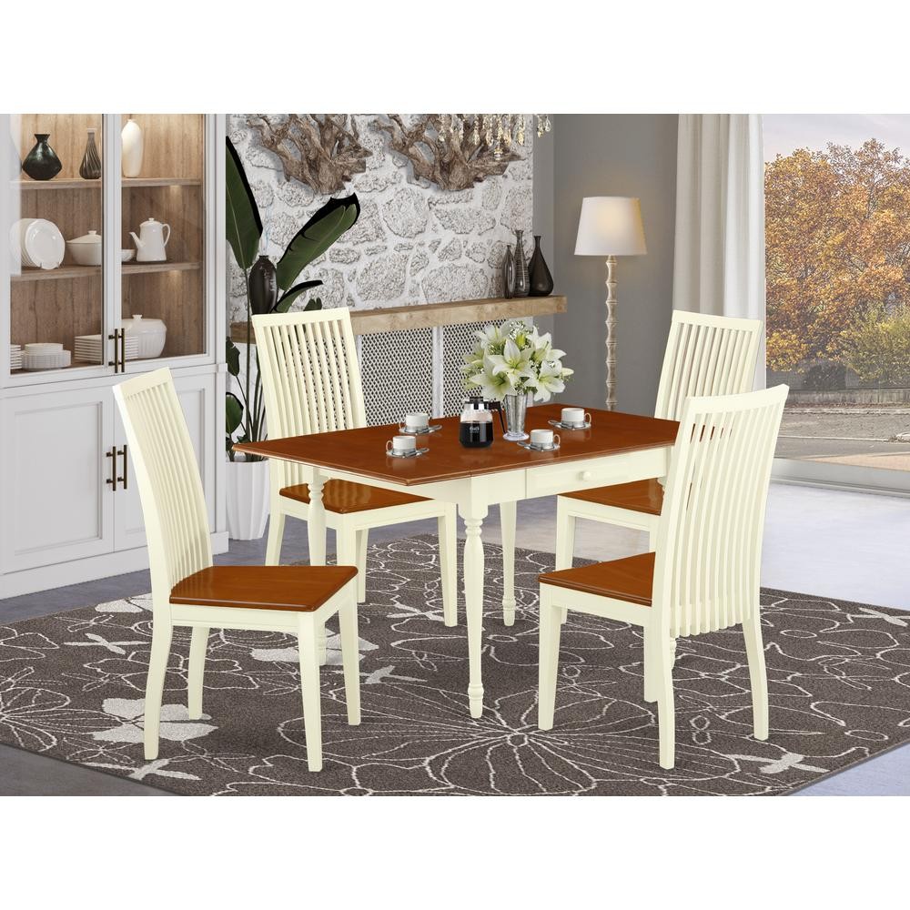 Dining Room Set Buttermilk & Cherry, MZIP5-WHI-W