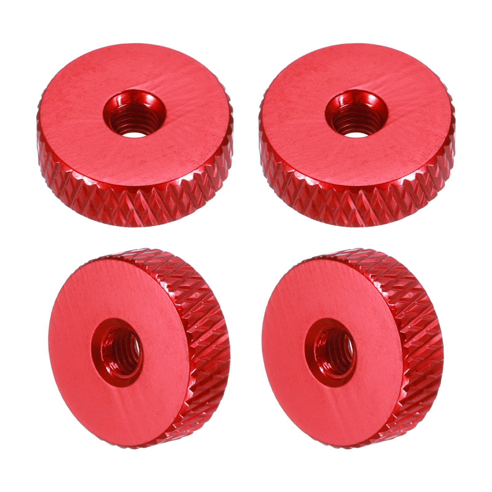 4Pcs M3x12mmx4mm Knurled Thumb Nuts, Wine Red
