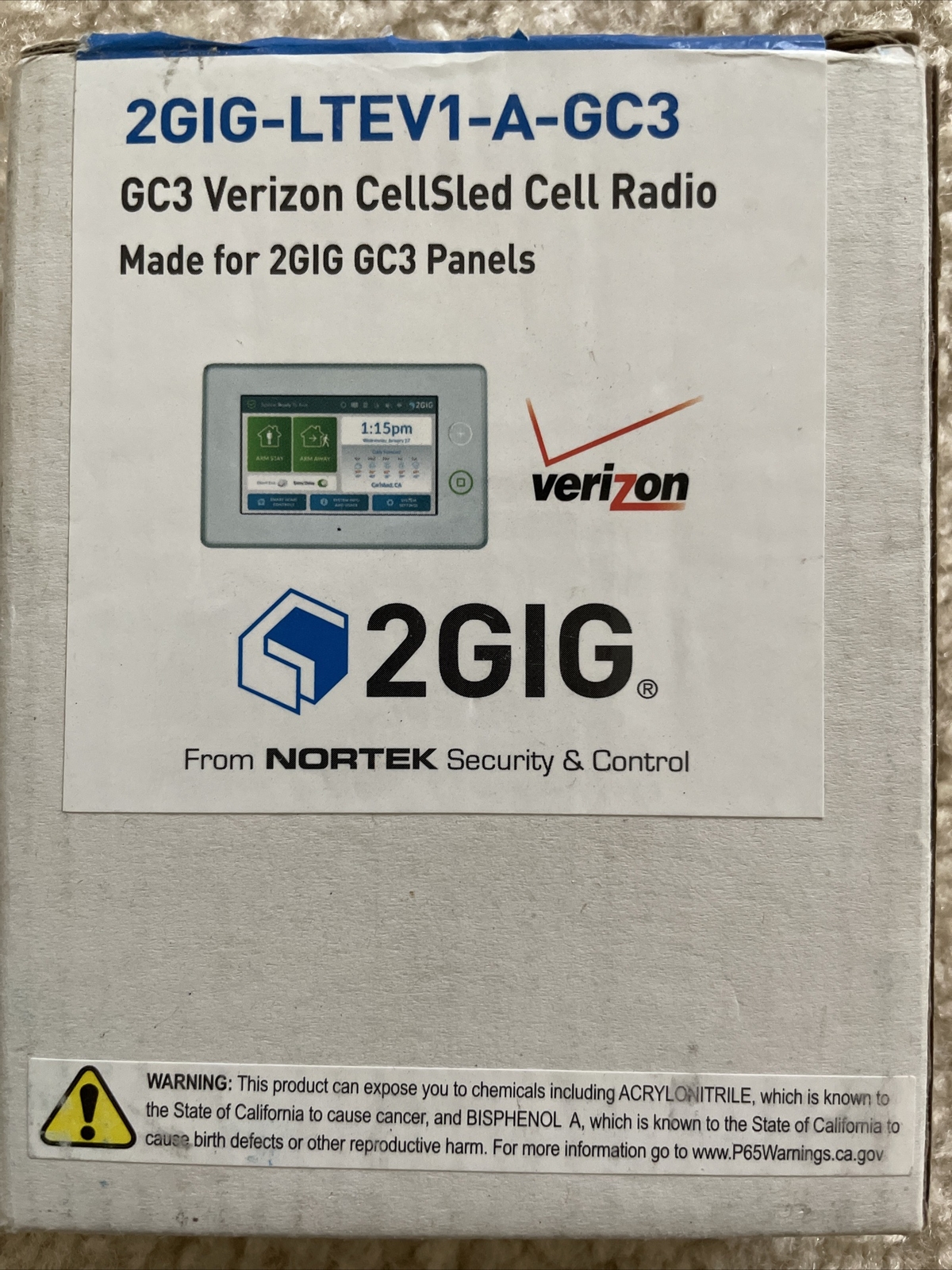 2GIG-LTEV1-A-GC3 GC3 Verizon CellSled Cell Radio Made for 2GIG GC3 Panels. NEW.