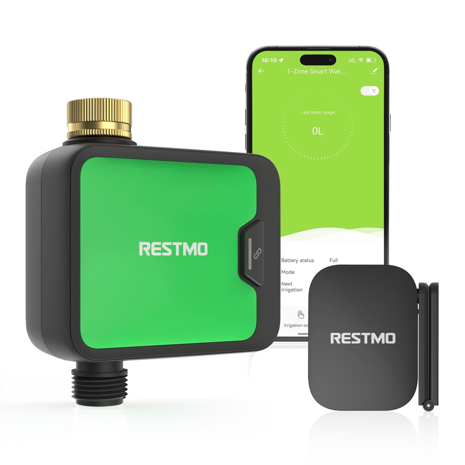 RESTMO Smart WiFi Water Timer for Garden Hose, Sprinkler Smart-1 Zone, Green
