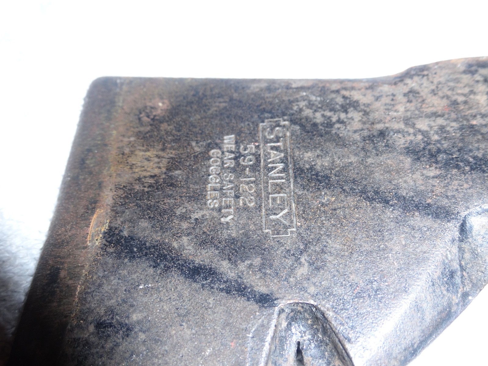 ANTIQUE ORIGINAL 14" STANLEY WOOD & METAL AX+ HAMMER 59 WEAR SAFETY GOGGLES TOOL
