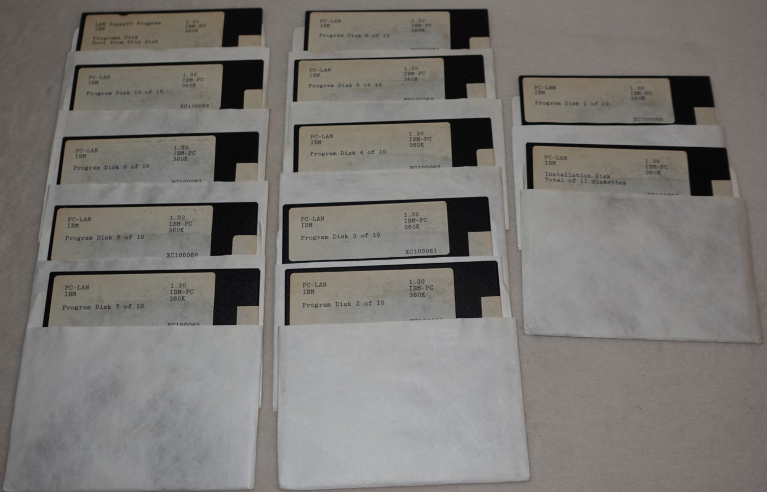 PC-LAN IBM Version 1.30 1980s Vintage Original Computer Diskettes