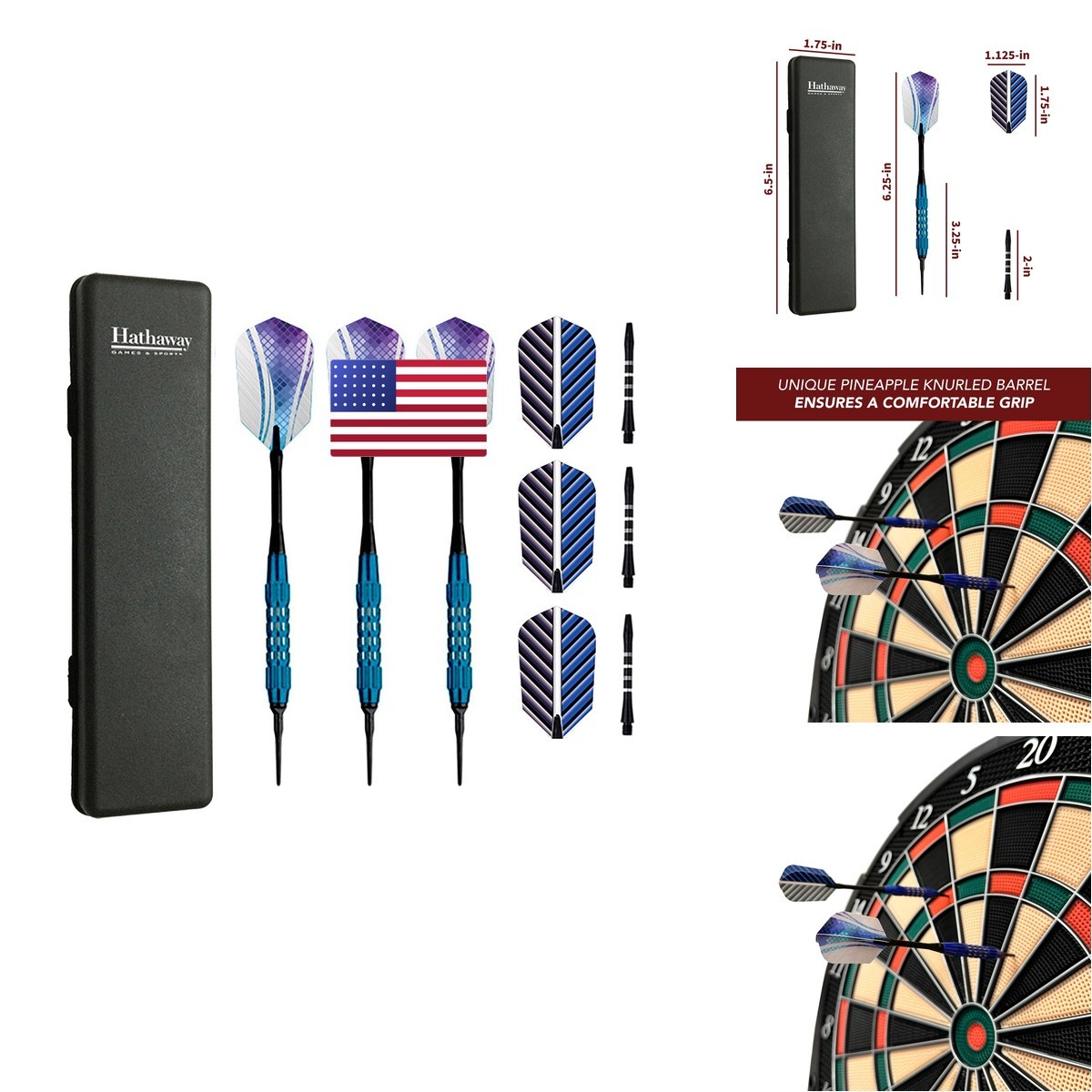 Hathaway Galaxy Soft Tip Darts 3 Set Black/Multi BG1057