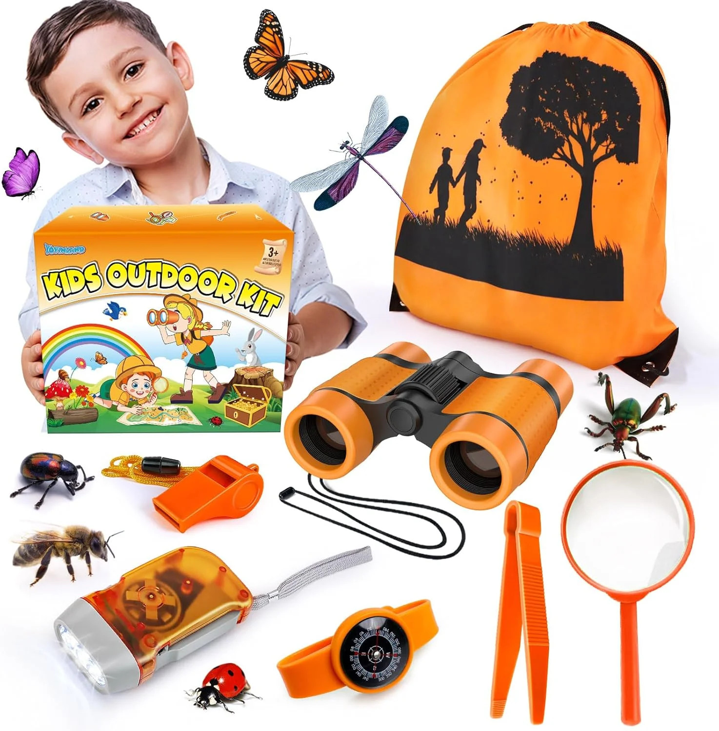 Kids Explorer Kit & Bug Catcher Kit, 7 Pcs Kids Outdoor Exploration Set | Campin
