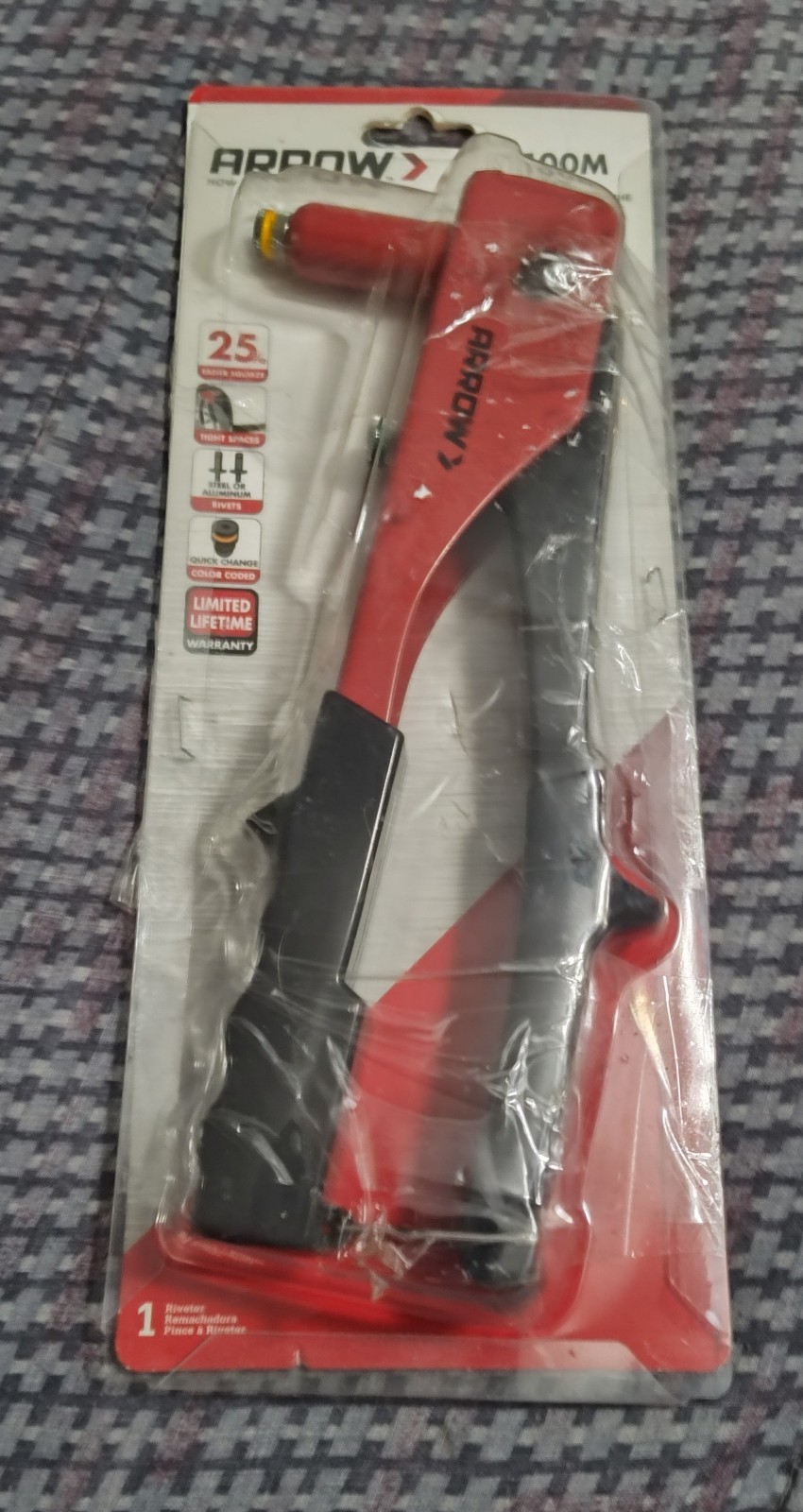 Arrow Lightweight Rivet Tool With Ergonomic Grip Steel Constructed RT100M