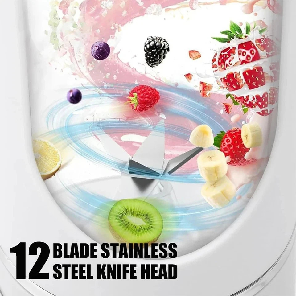 Portable Fruit Juicer Smoothies Mixer Two Cup USB Rechargeable Blender US SHIP