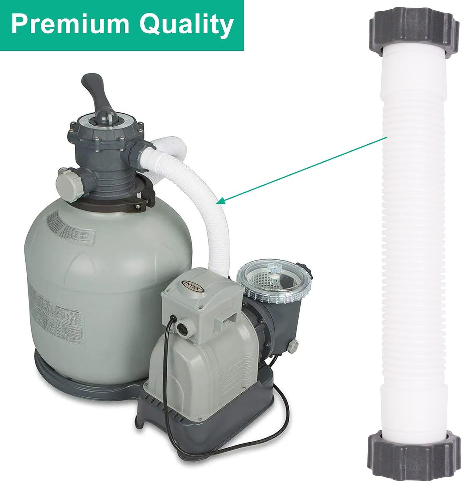 Pool Hose 16 Inch Interconnecting Replacement for Sand Filter Pump Saltwater