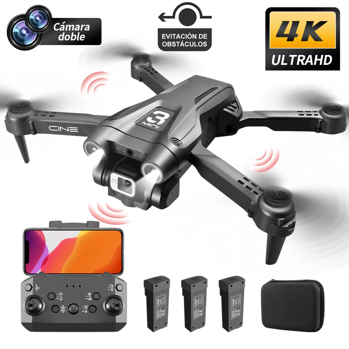 DEERC D96 Drone with 4K UHD Dual Camera Foldable Quadcopter Obstacle Avoidance v
