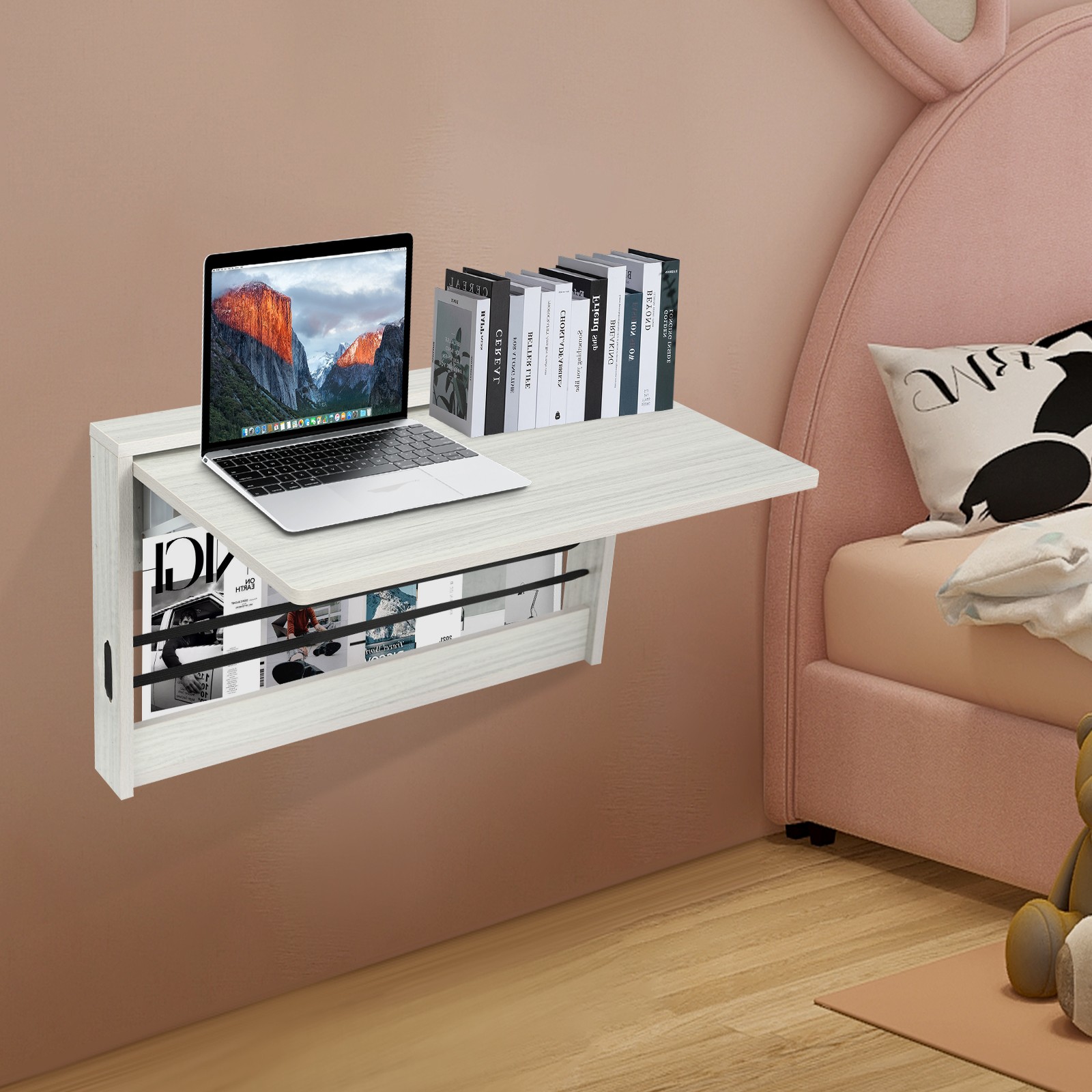 Folding Wall Table, Fold Down Table Wall Mounted, Round Corners Folding Table