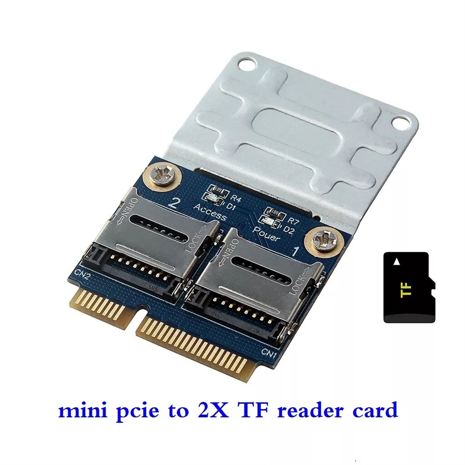 Mini pci-e to 2 TF adapter card USB 2.0 based PCI Express Half-Mini Card