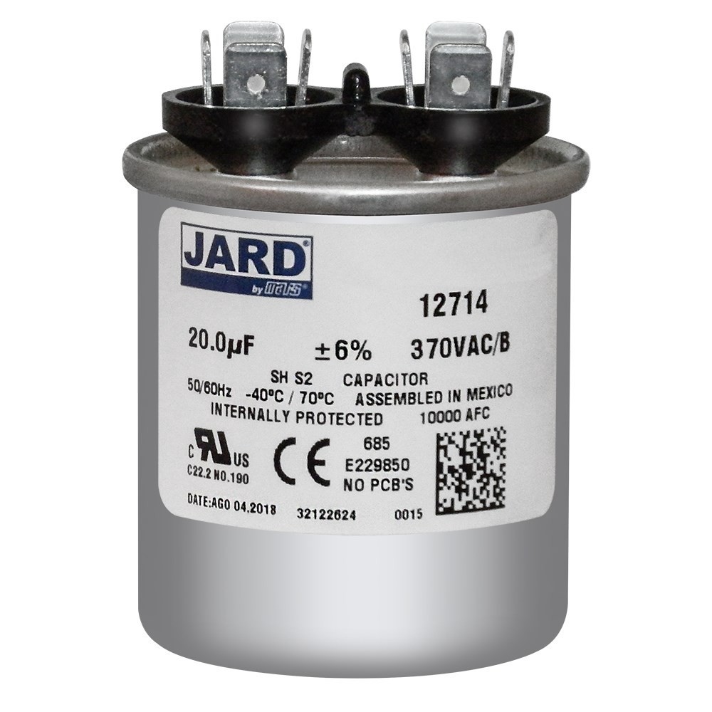 Jard 325P206H37M20A4ZM9 20 uF +/-6% 370 VAC/B Round Run Capacitor 50/60Hz