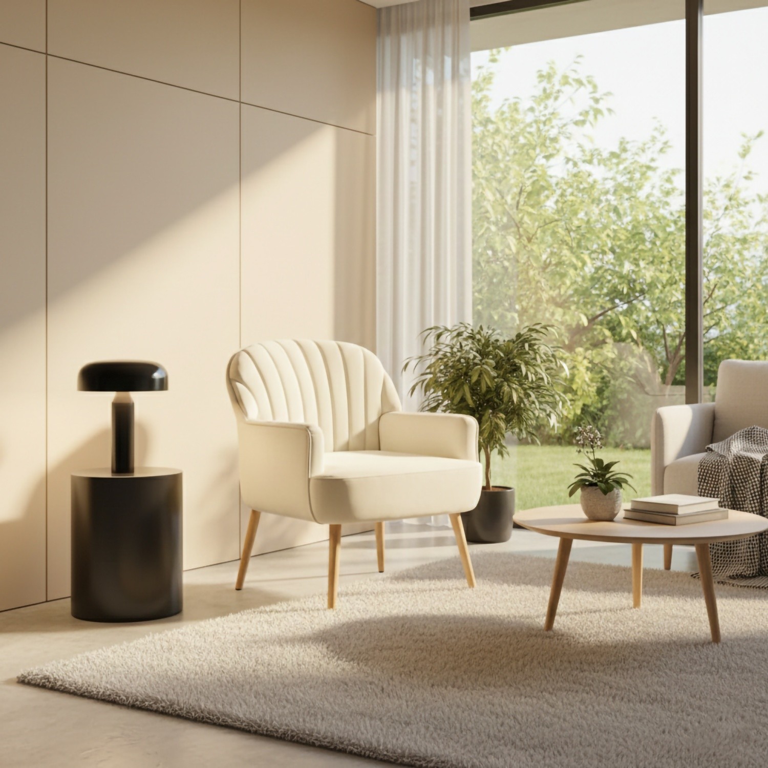 Modern Velvet Accent Chair Luxury Upholstered Single Armchair with Metal Legs