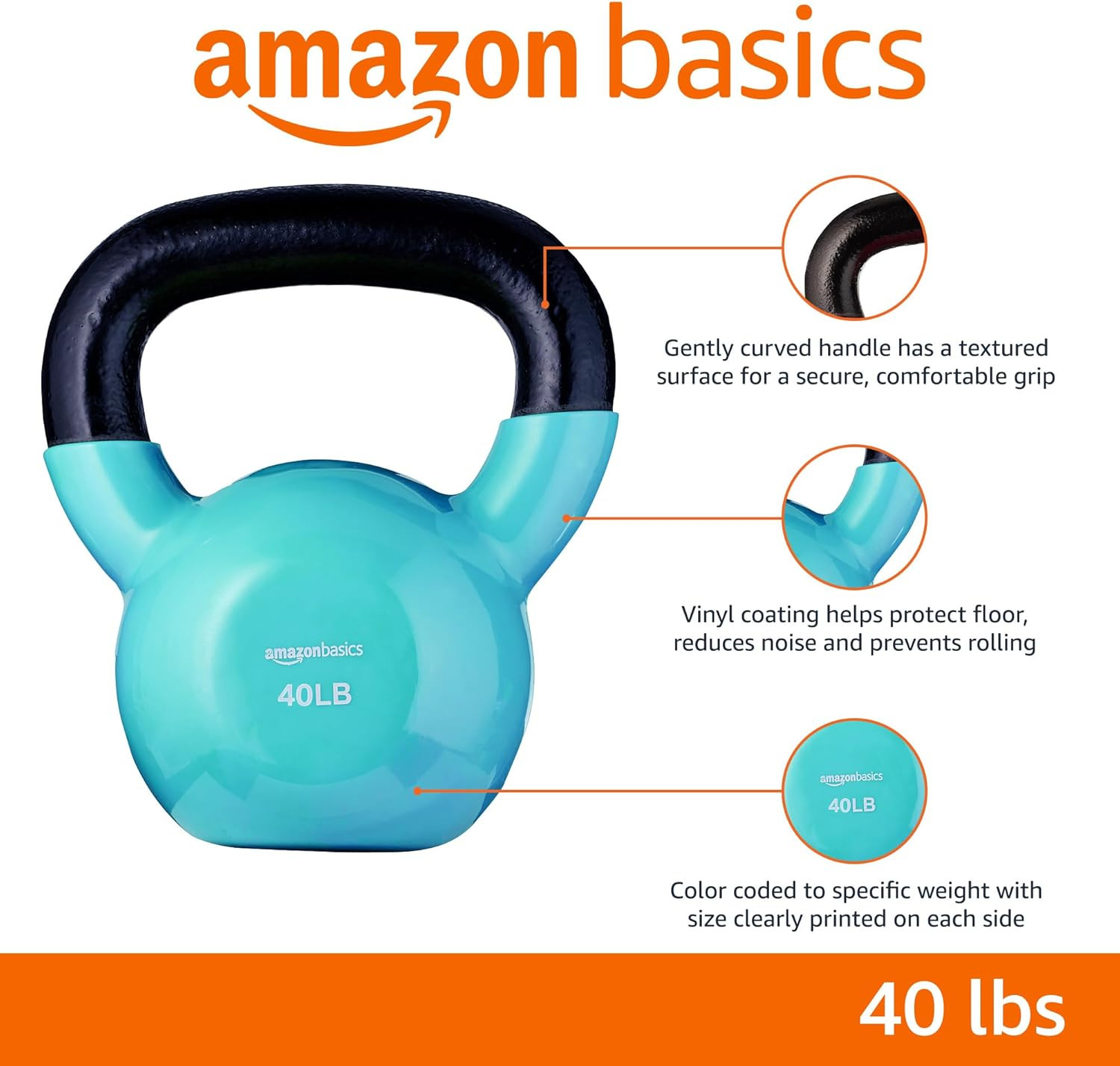 Durable Vinyl Kettlebell for Strength Training and Home Workouts