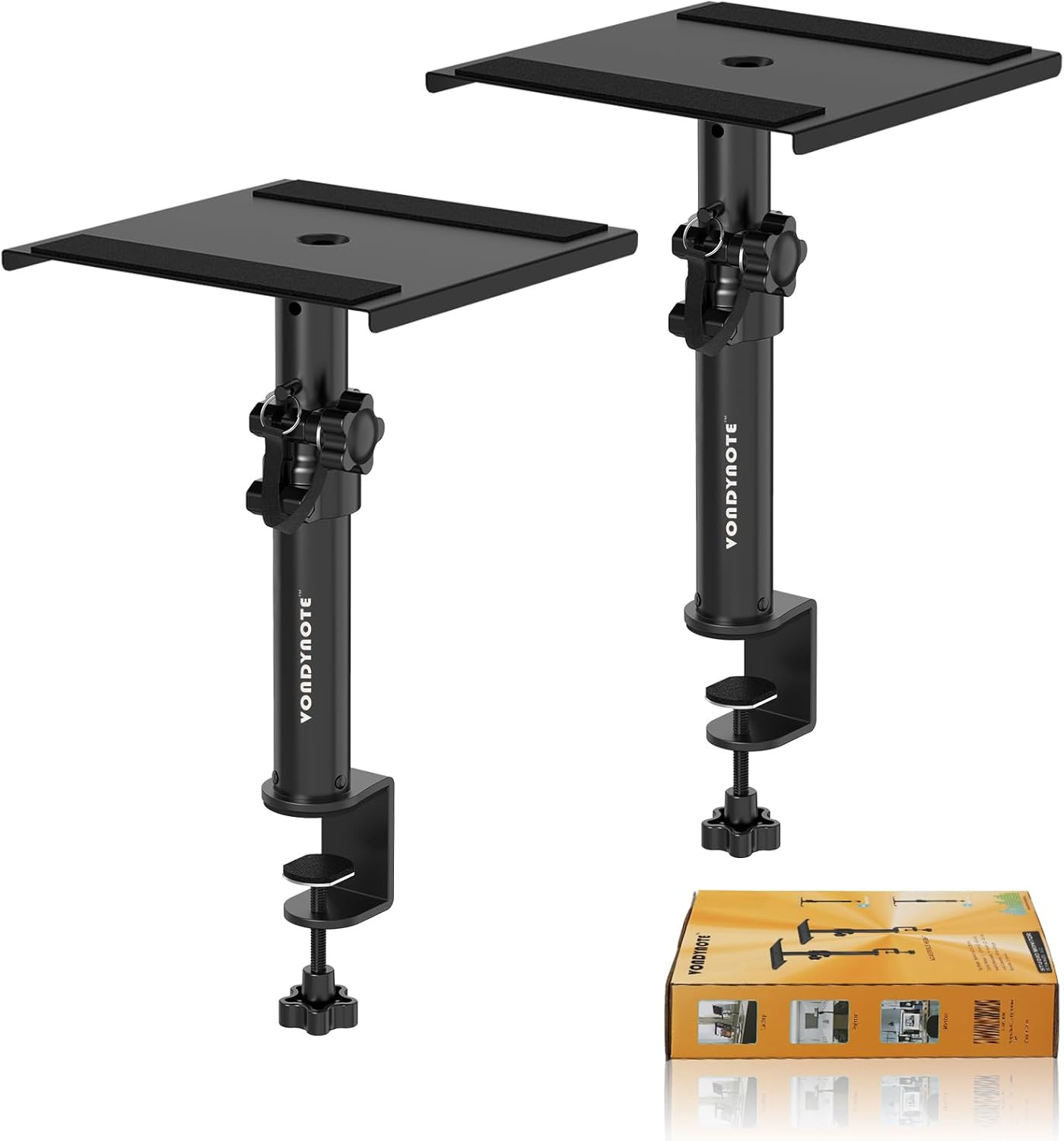 Set of 2 Desktop Clamp Speaker Stands Short Studio Monitor Stands Height Adjusta