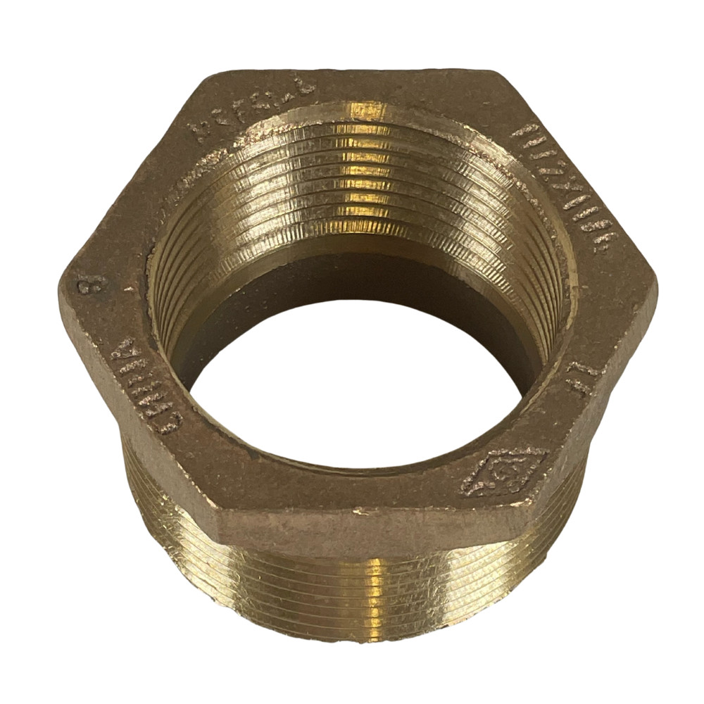 Red Brass 6RCX0 1-1/2" x 1-1/4" MNPT x FNPT 200 PSI Hex Bushing -
