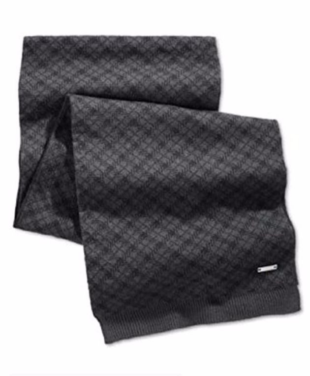$146 Ryan Seacrest Men'S Gray Plaid Unisex Acrylic Winter Shawl Muffler Scarf