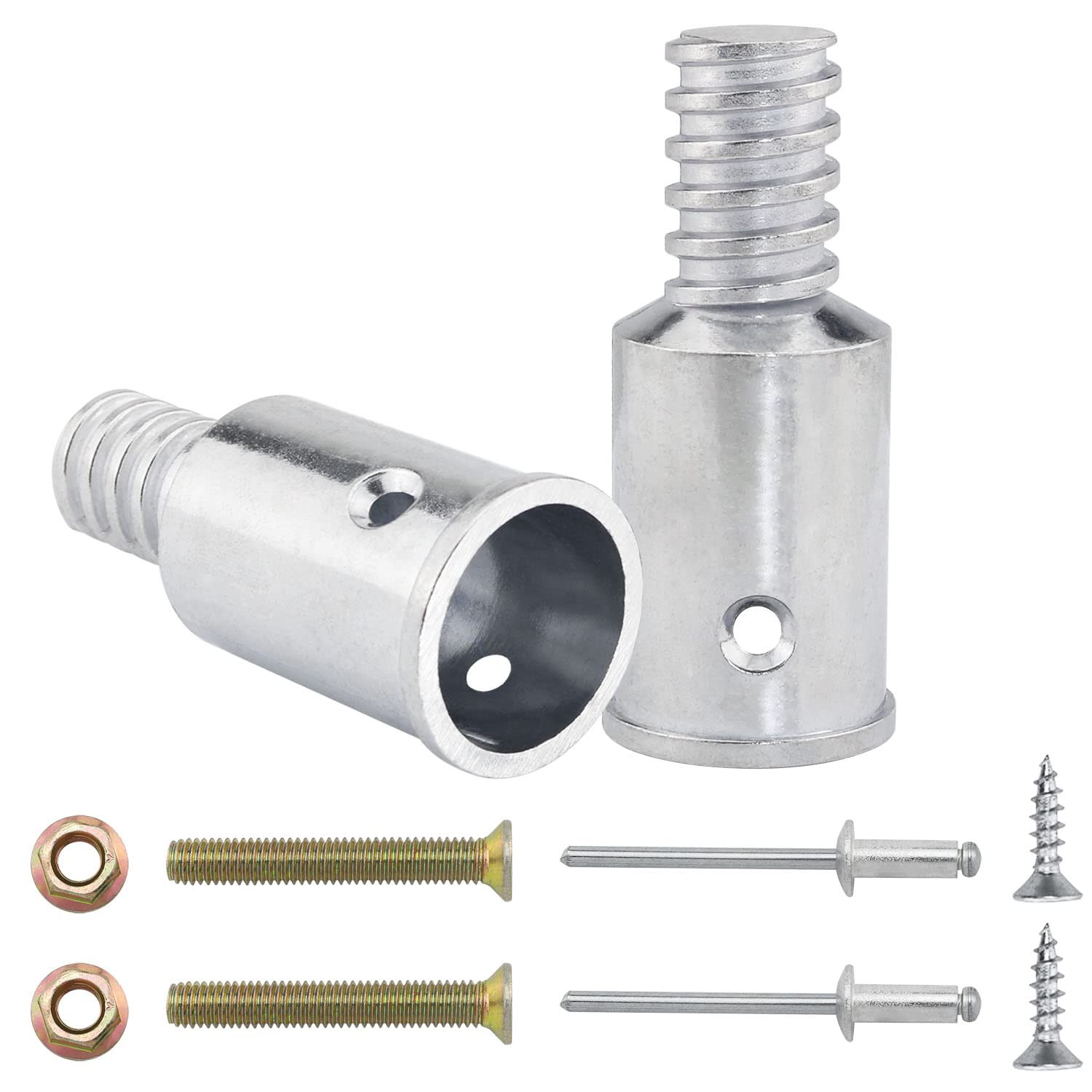 ITROLLE 2PCS 1inch/25mm Threaded Tip Replacement Repair 1 x 2.9 inch, Silver
