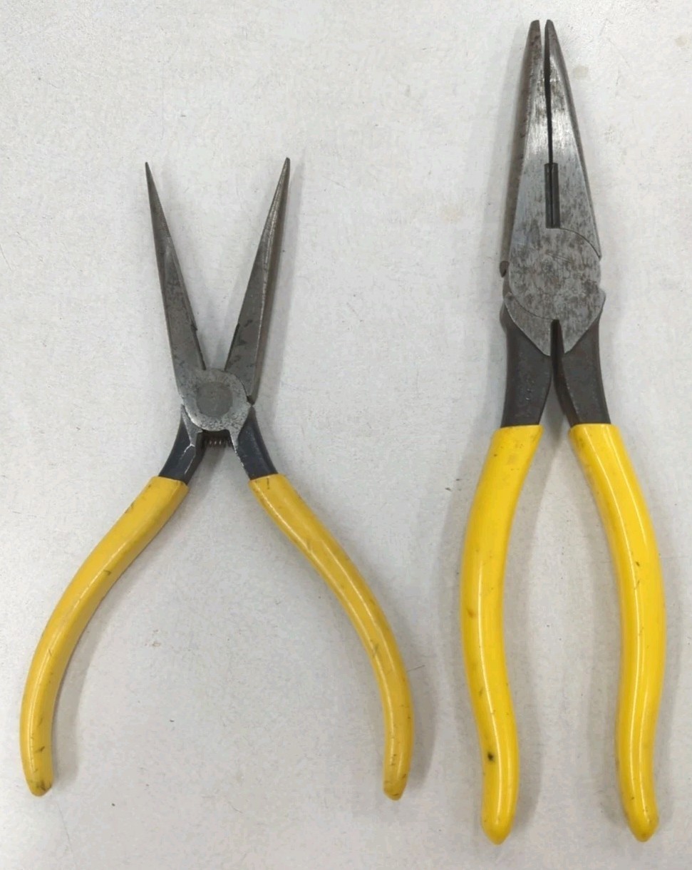 2pc Klein Tools D203-7C 7" Spring Needle Nose & D-203-8 8" Needle Nose Pliers