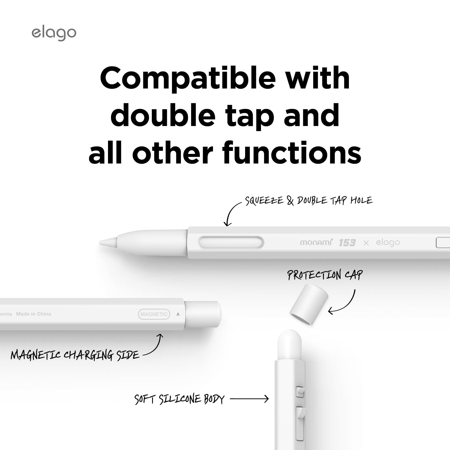 elago MONAMI Apple Pencil Pale White