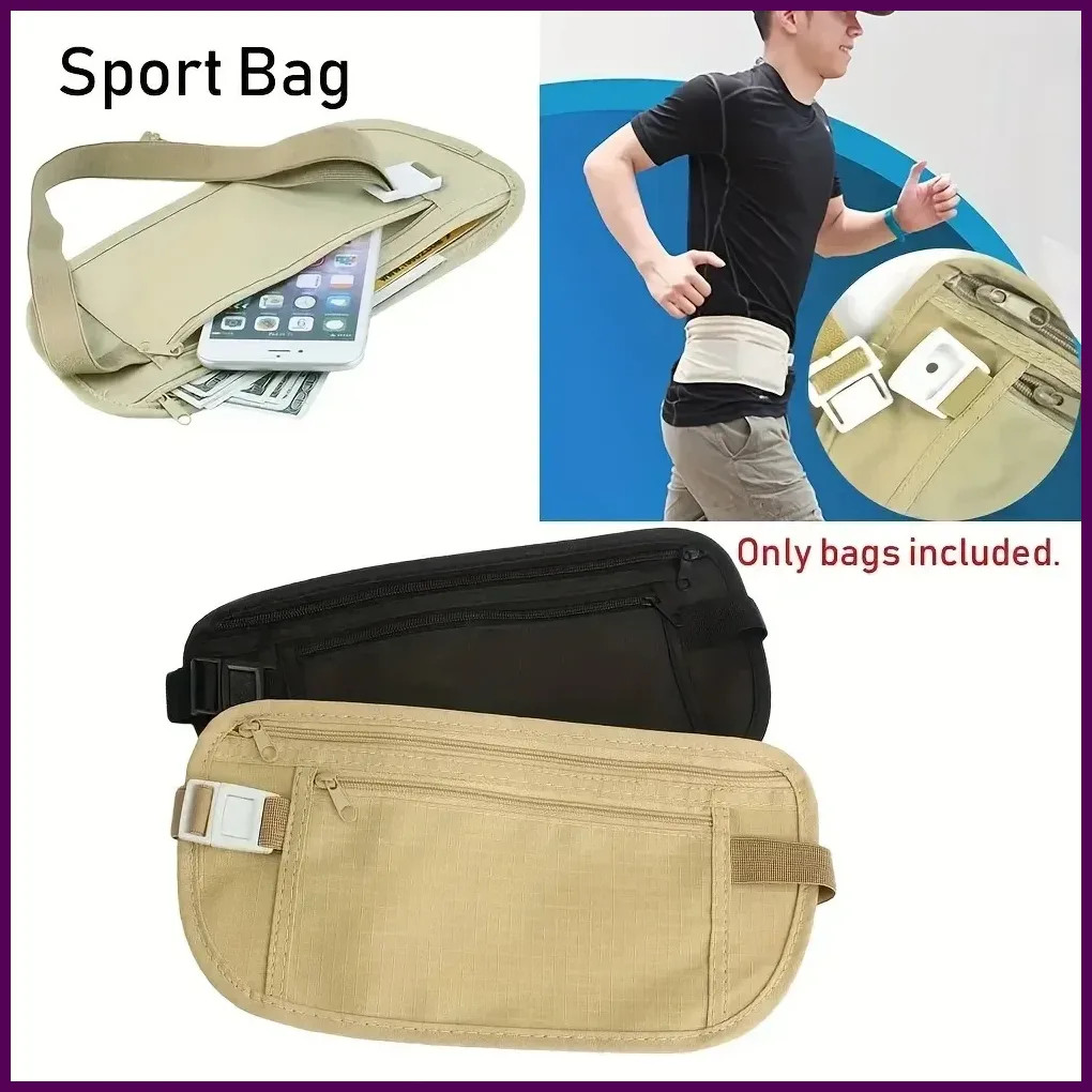 Sport Running Wais Bag Invisible Travel Waist Packs Pouch For Passport Money