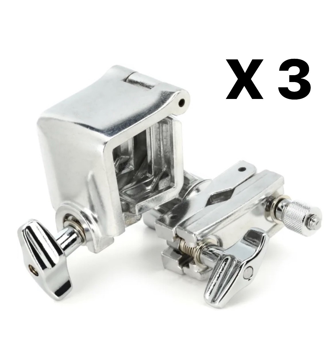 Lot of 3 - PEARL PCX-200 Icon Drum Rack Clamp Mount, Square Pipe Rail - NIP