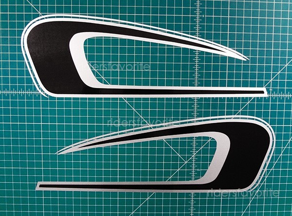 1973 - 1976 Metallic Silver CB360 Decals 2pc Stickers fuel tank 73' 74' 75' CB
