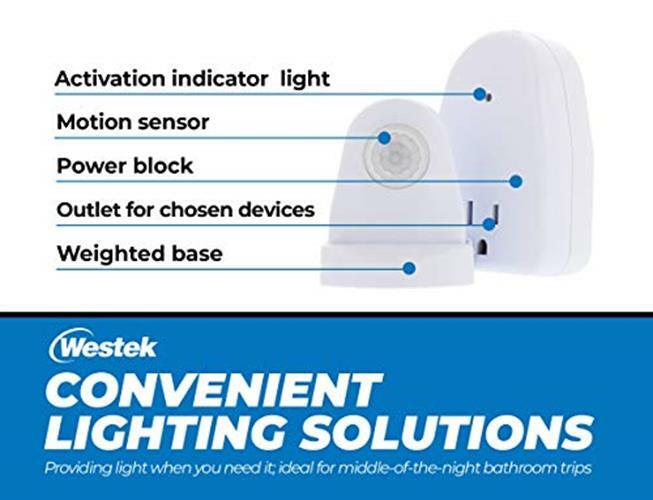 Westek Indoor Plug-In Corded Motion Activated Light Control Assorted Sizes