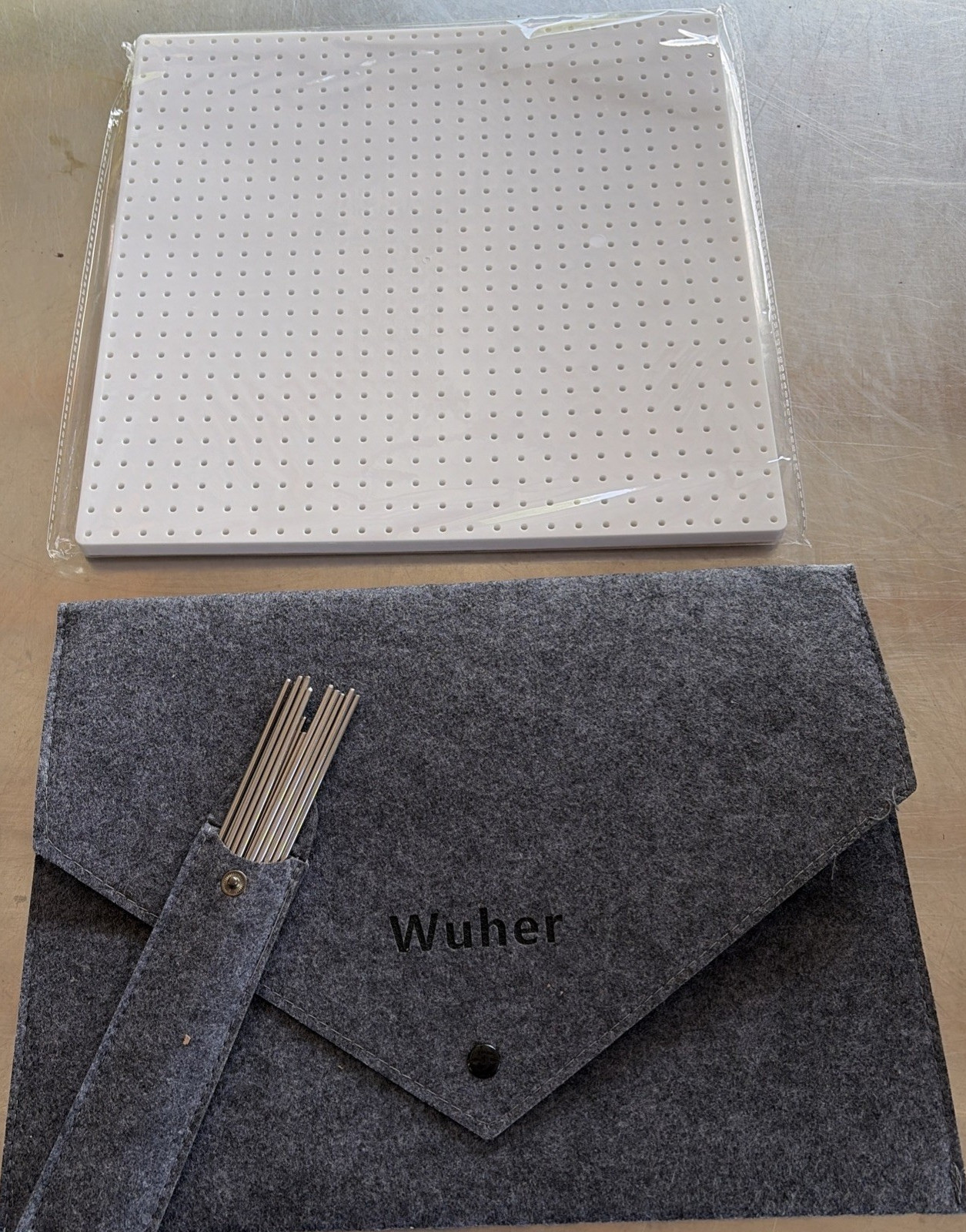 New Wuher Crochet Blocking Board with 20 Pins Granny Square Large-13 X13"