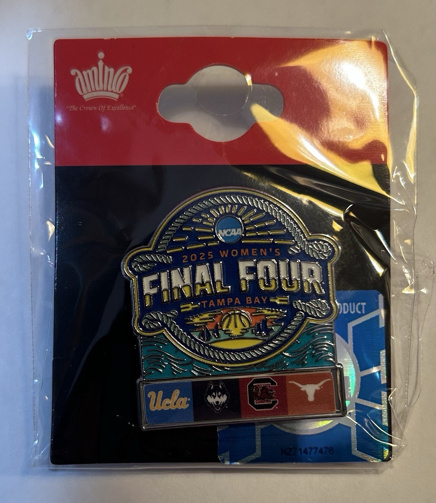 2025 NCAA Womens Final Four Tampa Bay Basketball Lapel Pin UCLA UConn USC Texas