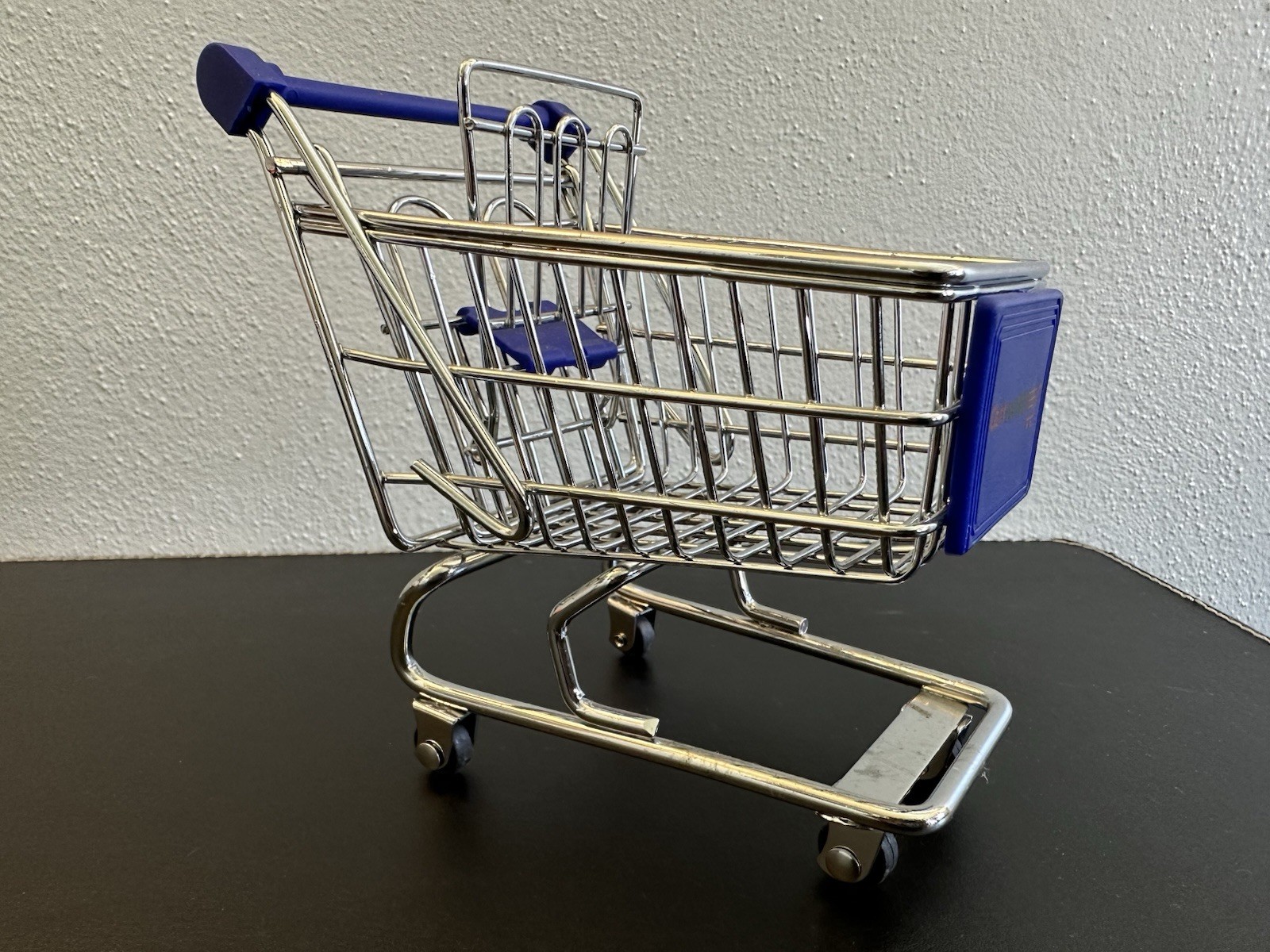 Mini Shopping Cart Desktop Organizer Chrome 5.5”