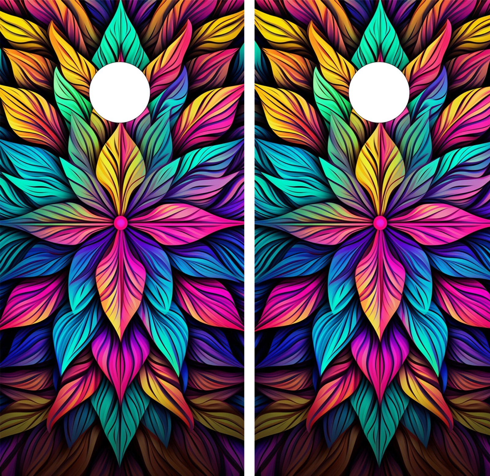 WATERPROOF Cornhole Wraps / Psychedelic Floral