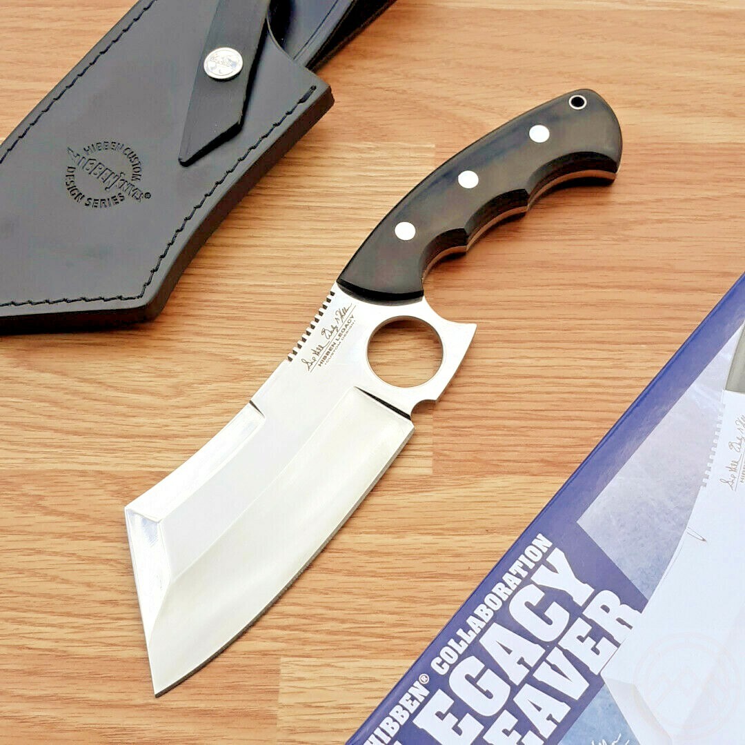 Hibben Fixed Knife 5.88" Full Tang Mirror 5Cr15MoV Steel Blade Ebony Wood Handle