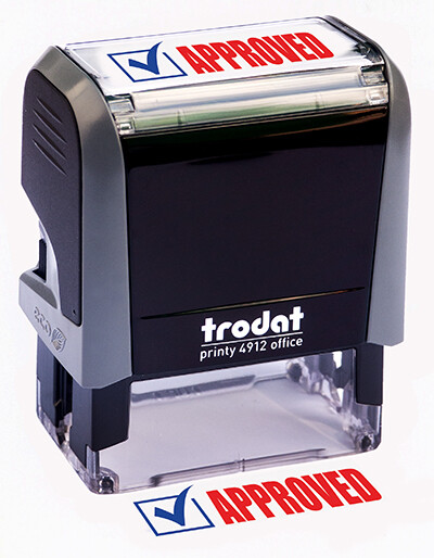 Trodat "APPROVED" Self Inking Rubber Stamp