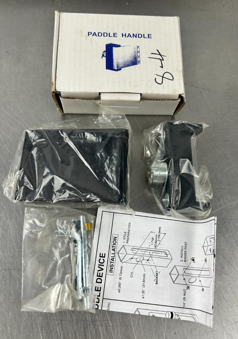 S Parker Black Push Pull Door Paddle NIB Durr RH 6201 NEW